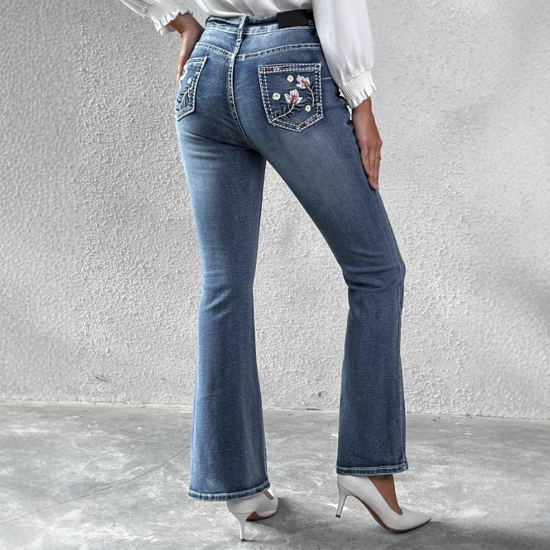 Women's slim bootcut jeans with a slight flare and sculpting stretch waistband Amarae