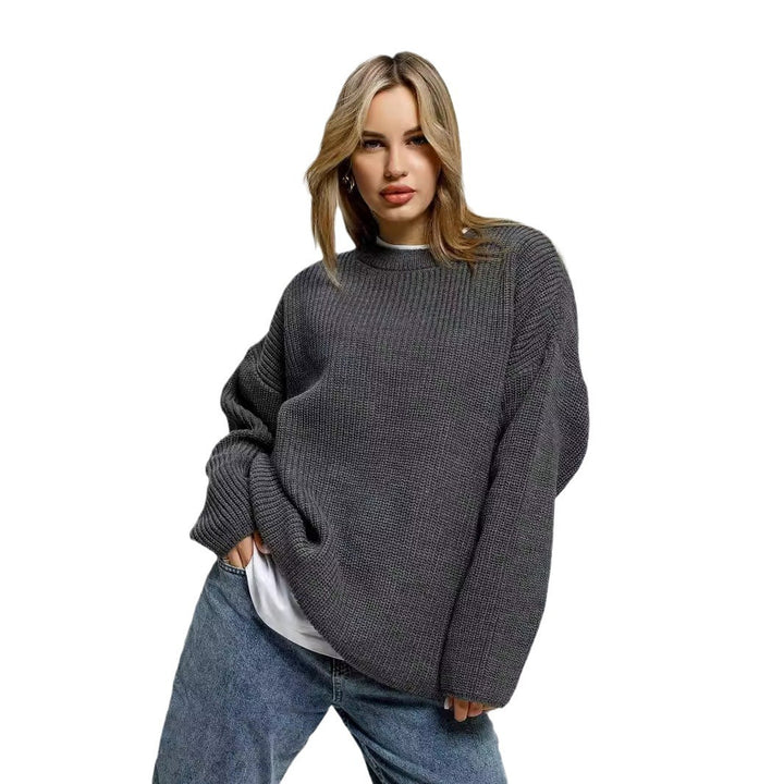 Women Oversized knit sweater with ribbed structure Lune London