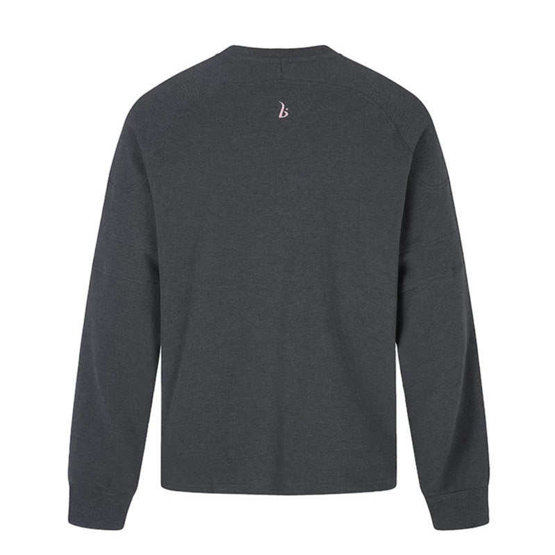Women’s Oversize Sweatshirt with V-Neck, Raglan Sleeves and Typographic Front Print Amarae