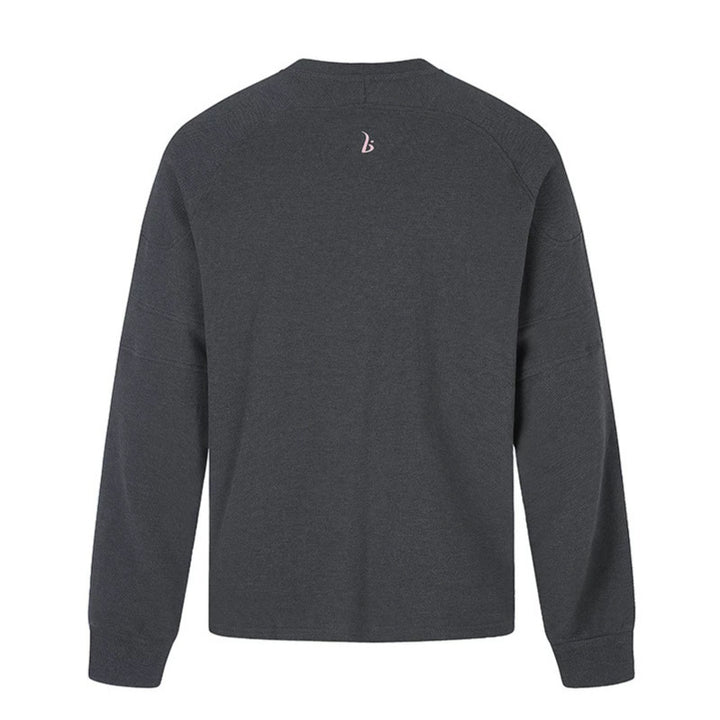 Women’s Oversize Sweatshirt with V-Neck, Raglan Sleeves and Typographic Front Print Amarae