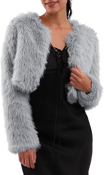 Ladies Short Plush Open Cut Jacket Lune London