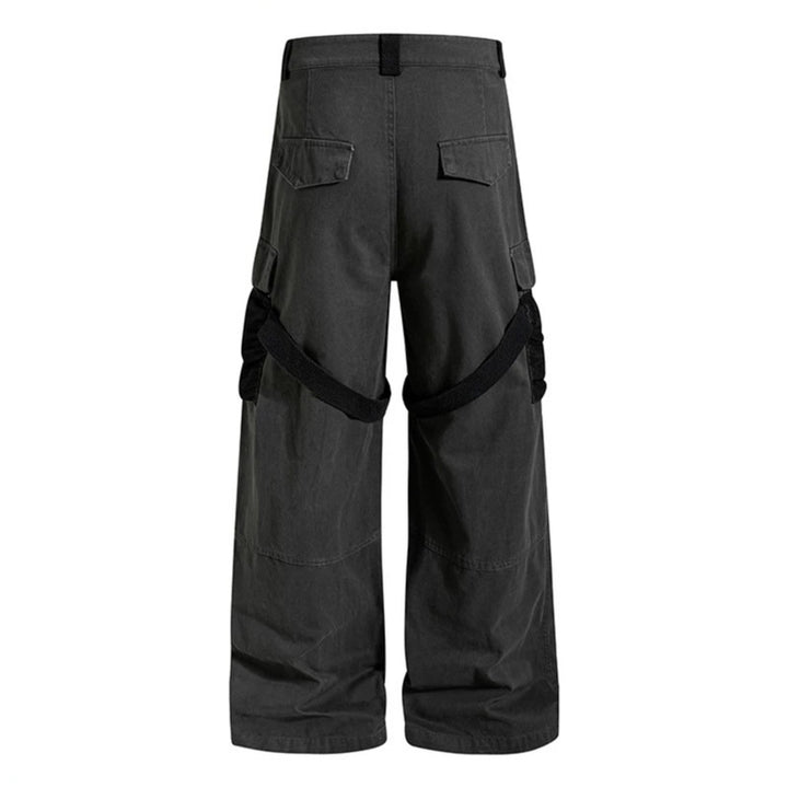 Women's Wide Cargo Palazzo Pants with Utility Pockets and Mesh Insets Amarae