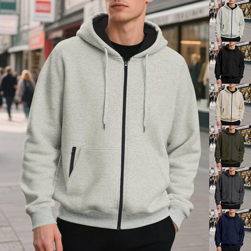 Men's zip hoodie with practical pockets and breathable fleece interior Amarae