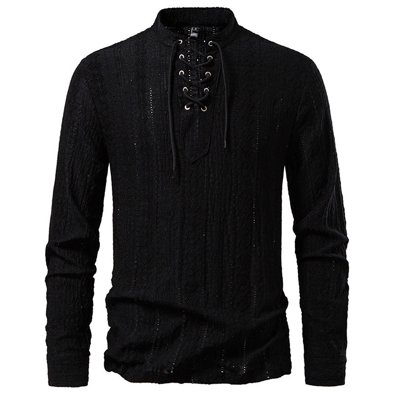 Long sleeve shirt for men with creative lace design Lune London