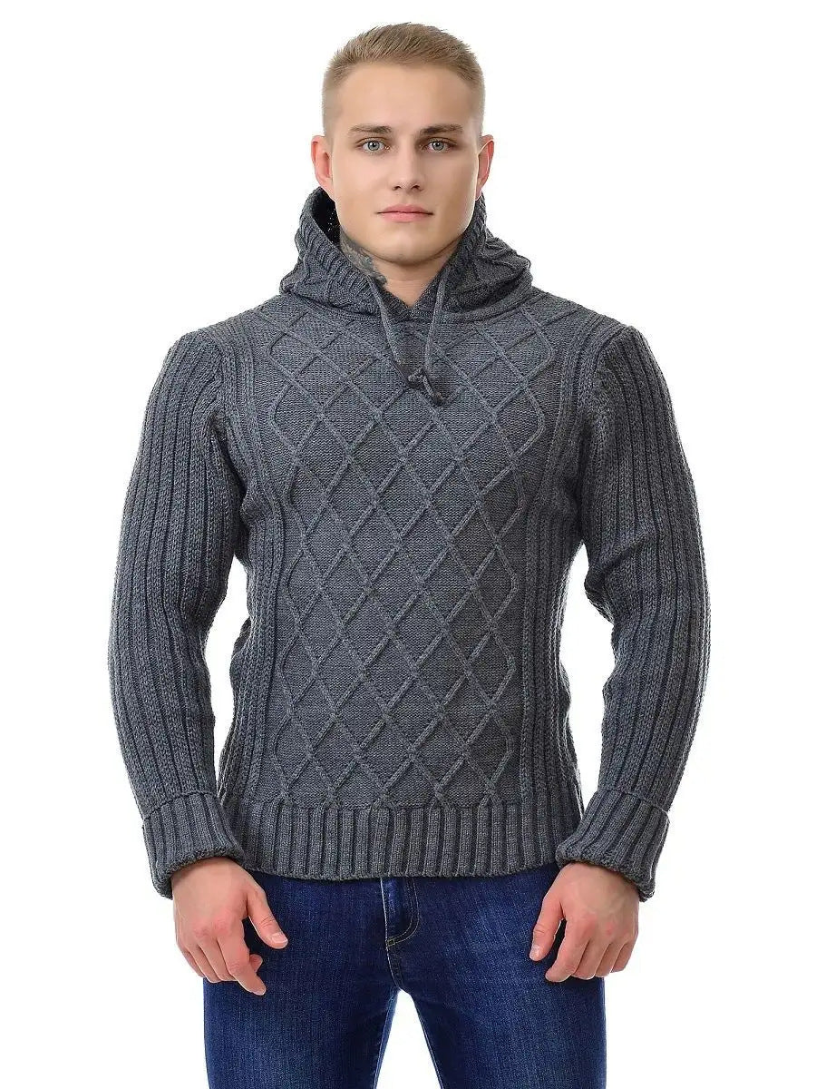 Men's cozy knit sweater with hood details Lune London