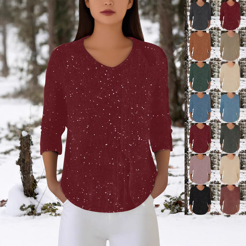 Chemise à manches longues pour femmes avec décolleté en V Chic & Stil
