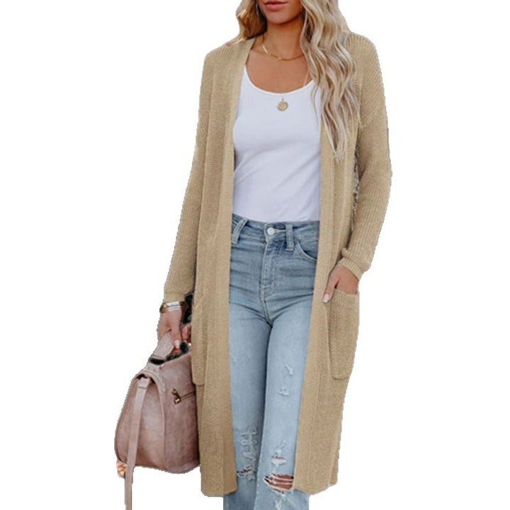 Ladies knit cardigan with front opening and deep pockets Lune London