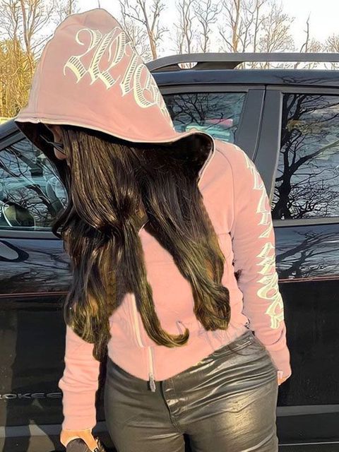 Sporty hooded sweatshirt for women with an innovative graphic design Lune London