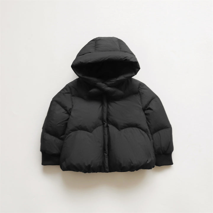 Ladies oversized quilted jacket with hood and high collar Lune London