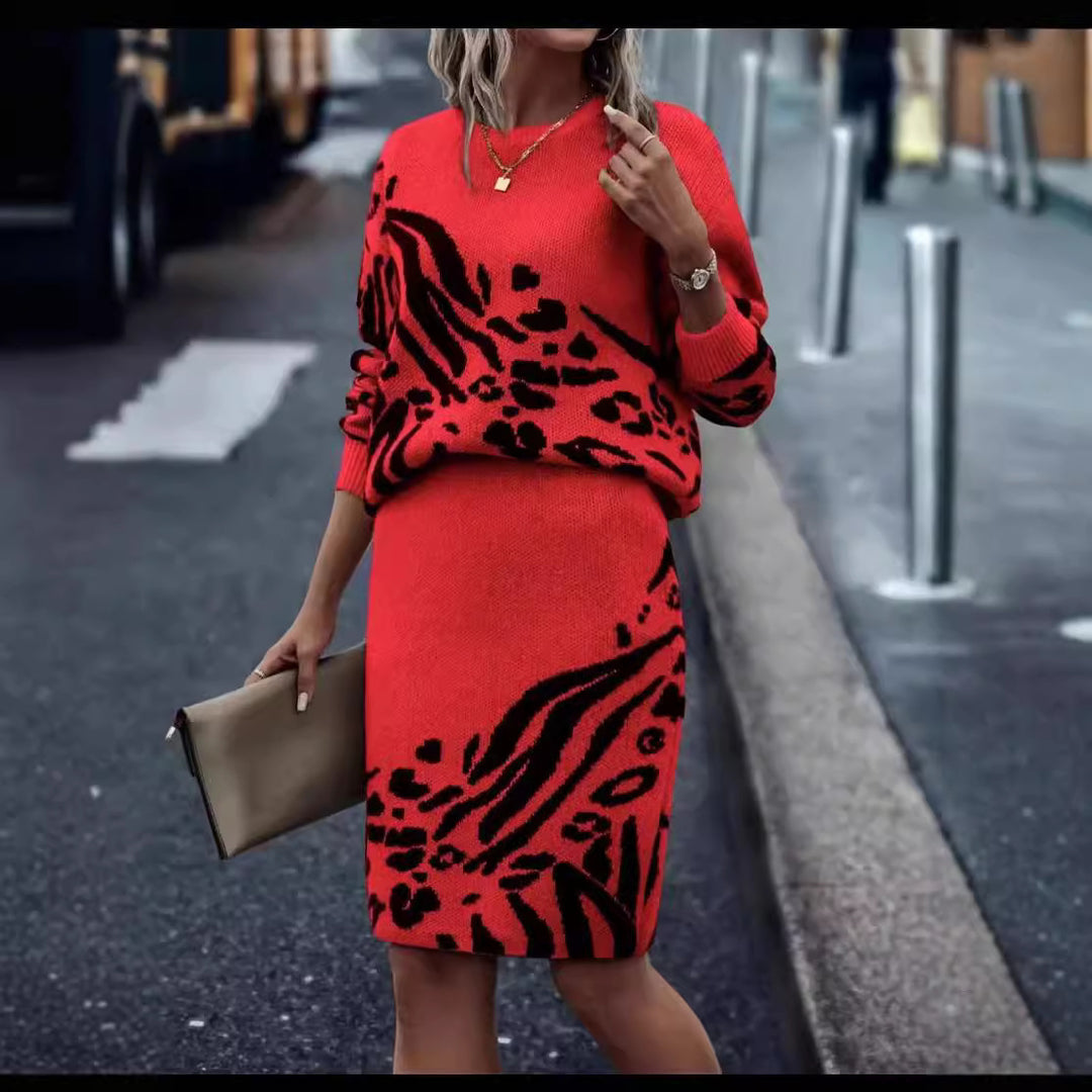 Lune London women's knitted leopard print dress
