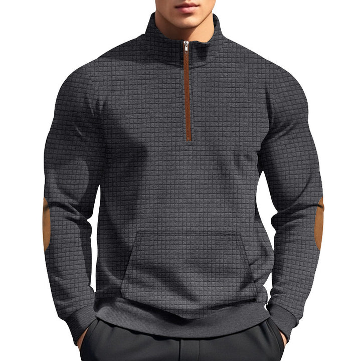 Men's sporty hoodie with half-zip and textured design Lune London