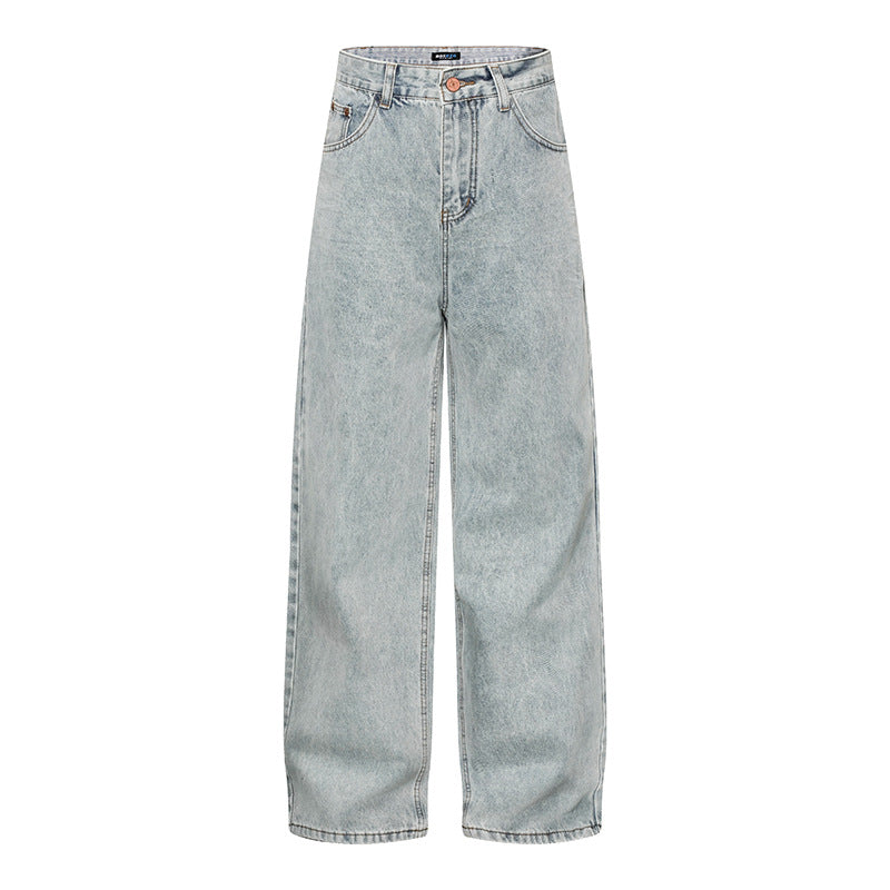 Women's High-Cut Vintage-Washed Baggy Jeans with Wide Palazzo Cut Amarae