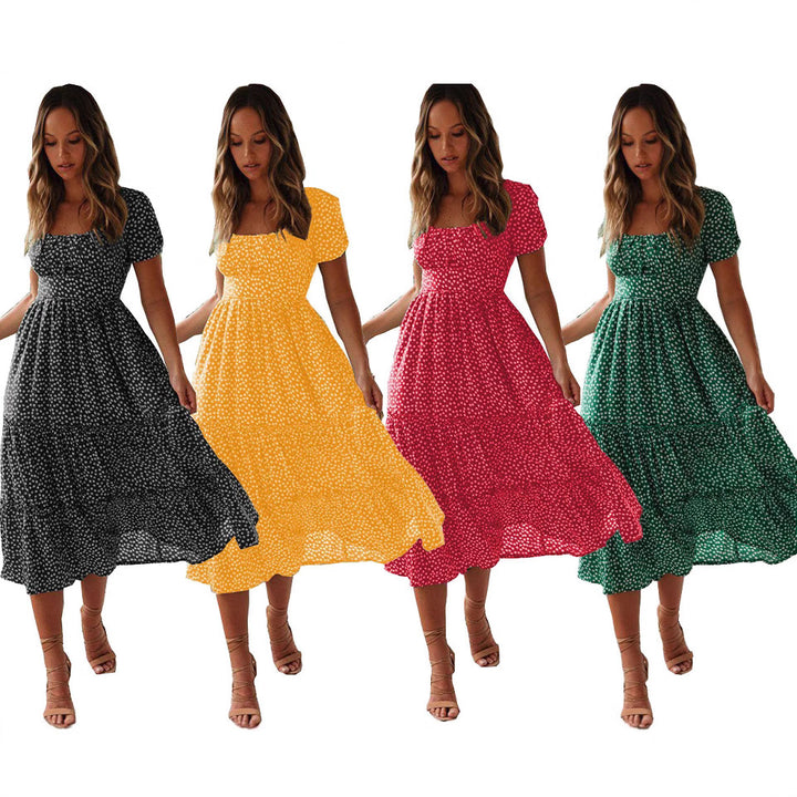 Lune London Floral Ruffle Midi Dress for Women