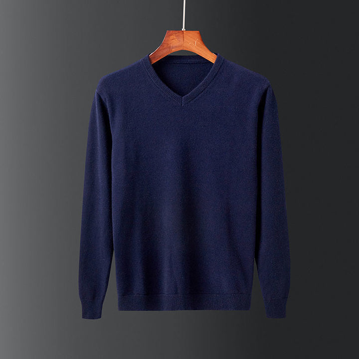 Men's Elegant V-Neck Pullover Made Of Fine Wool Lune London