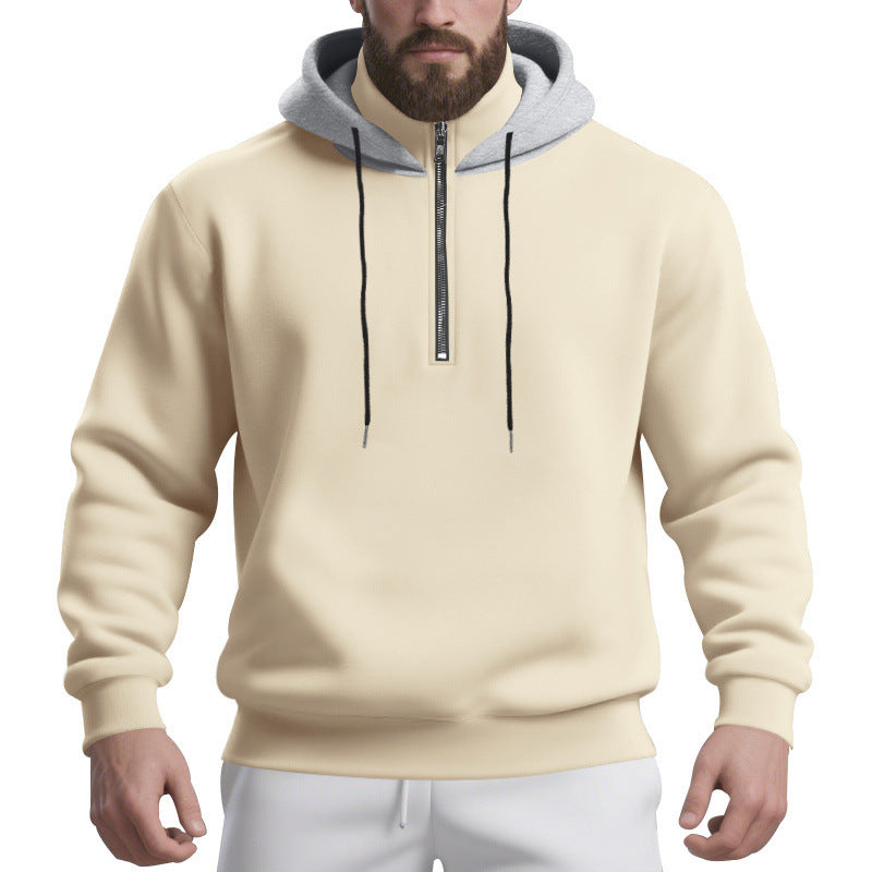 Sporty hoodie for men with half-zipper and breathable fabric Lune London