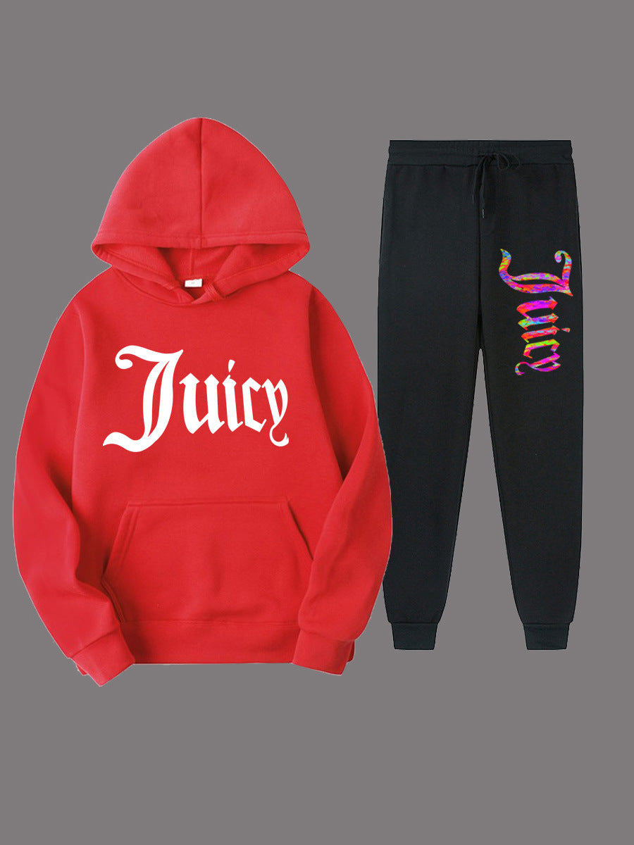 Women's sporty hoodie set and jogger pants with unique graphic print Lune London