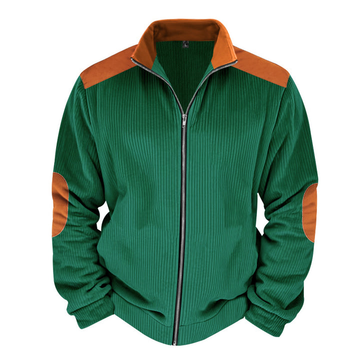 Sporty zip-up jacket for men with ribbed structure and contrasting sleeves Lune London