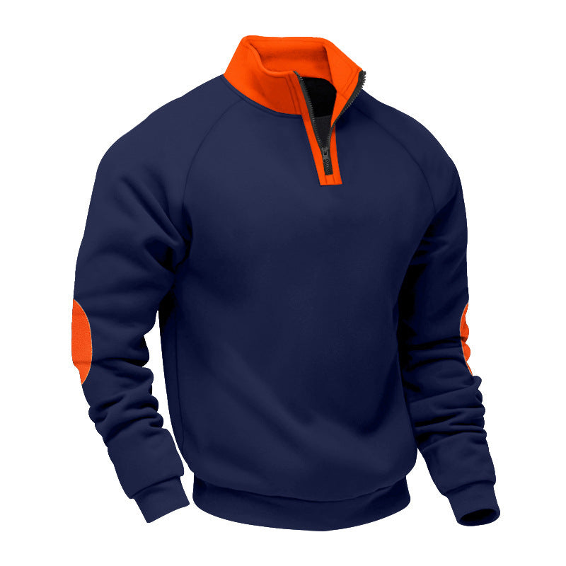 Sporty sweatshirt for men with high collar and practical zip details Lune London