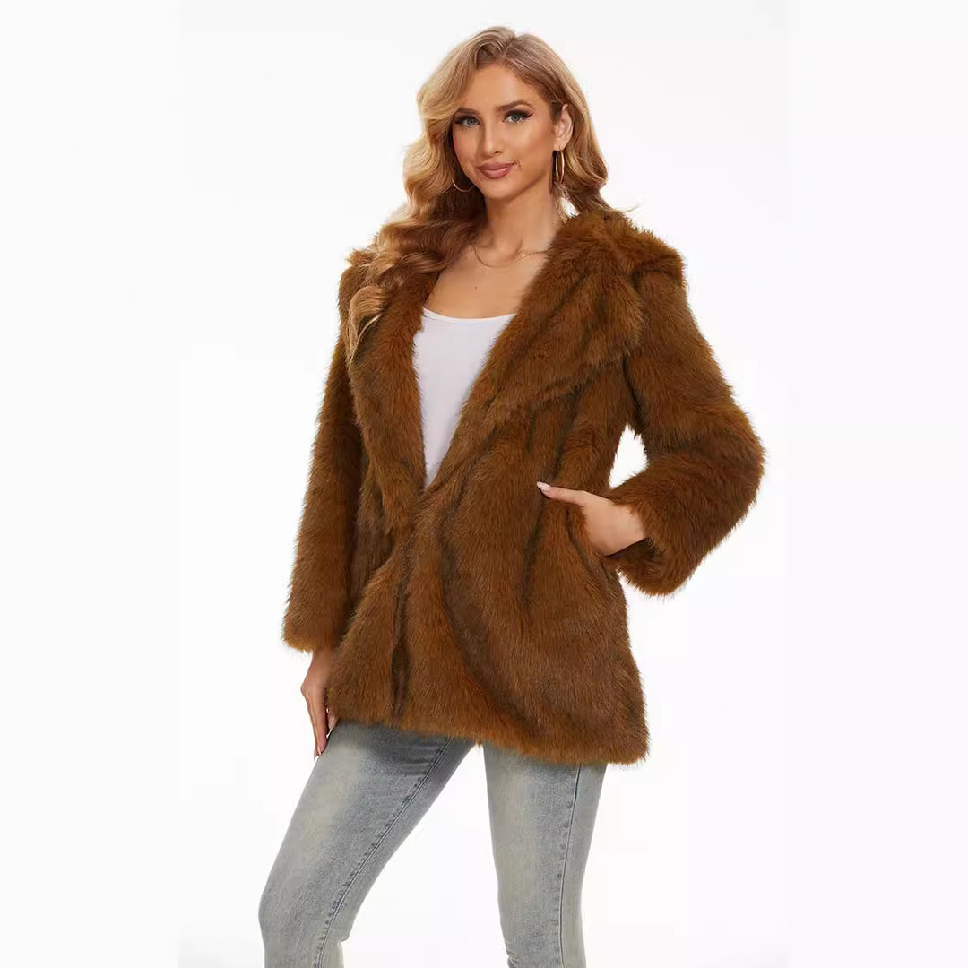 Ladies Hooded Jacket Fluffy Amarae