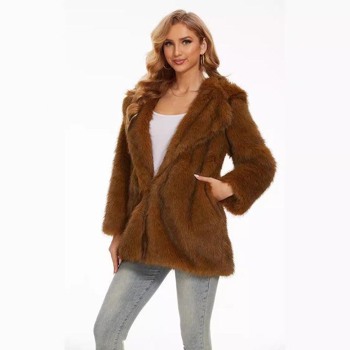 Ladies Hooded Jacket Fluffy Amarae
