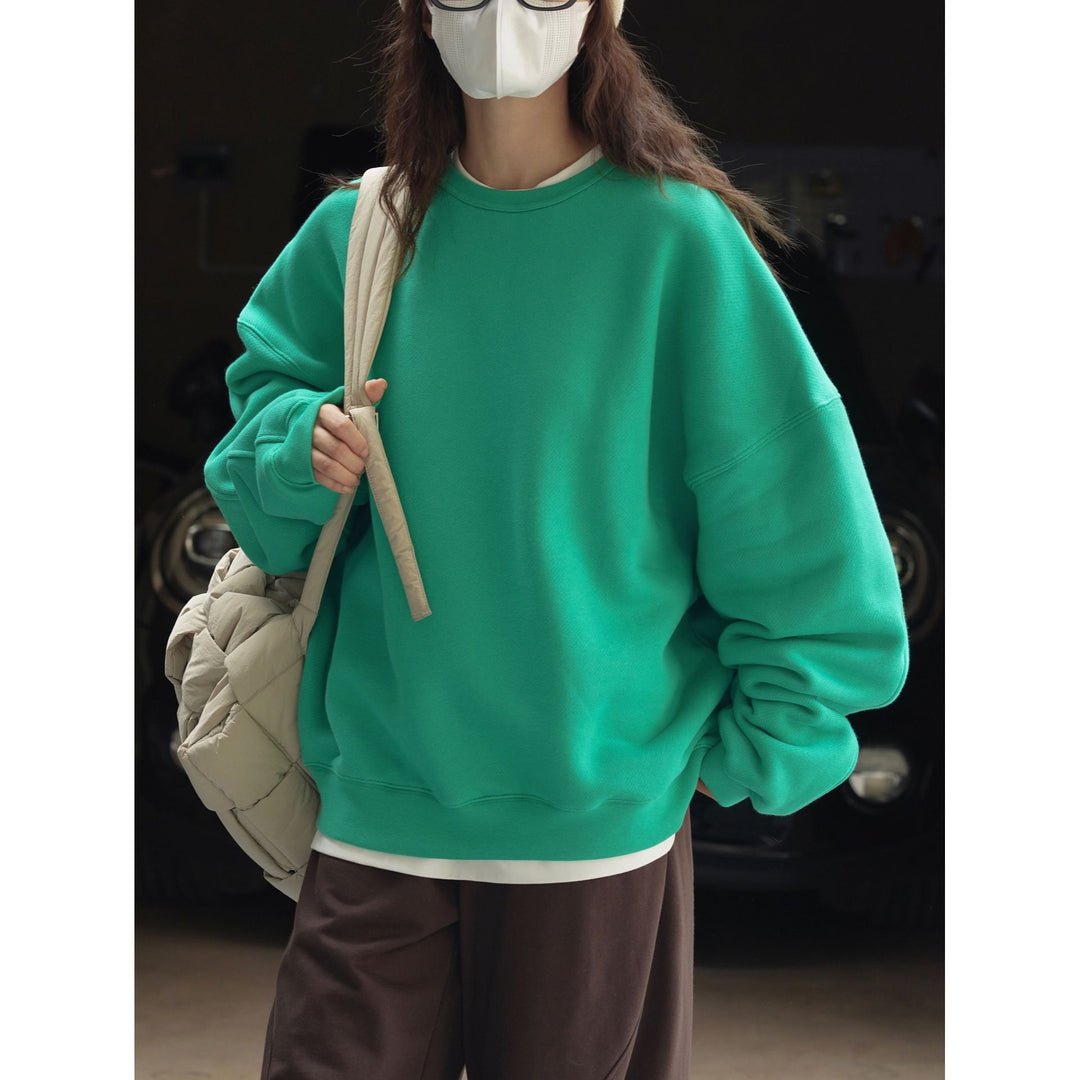 Women's Oversized Sweatshirt with Crew Neck and Relaxed Fit Amarae