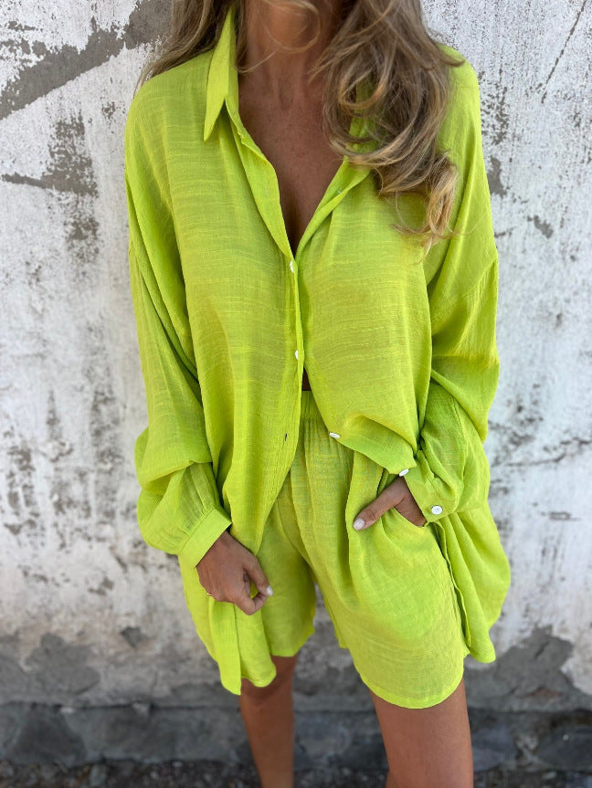 Shirt dress for women with practical side pockets Lune London