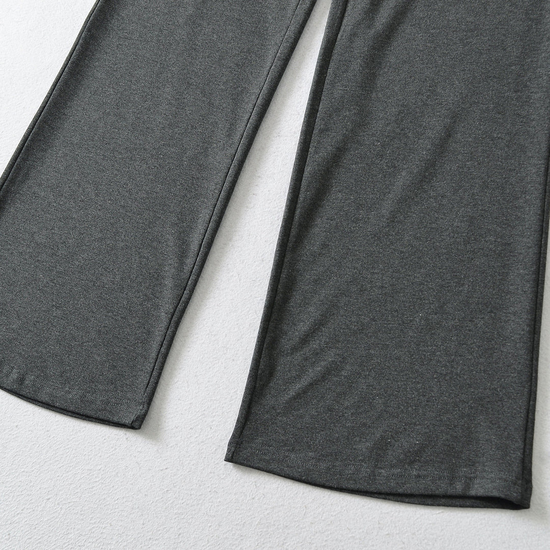 Women's Wide Jersey Lounge Pants with Folded Waistband and Drawstring Amarae