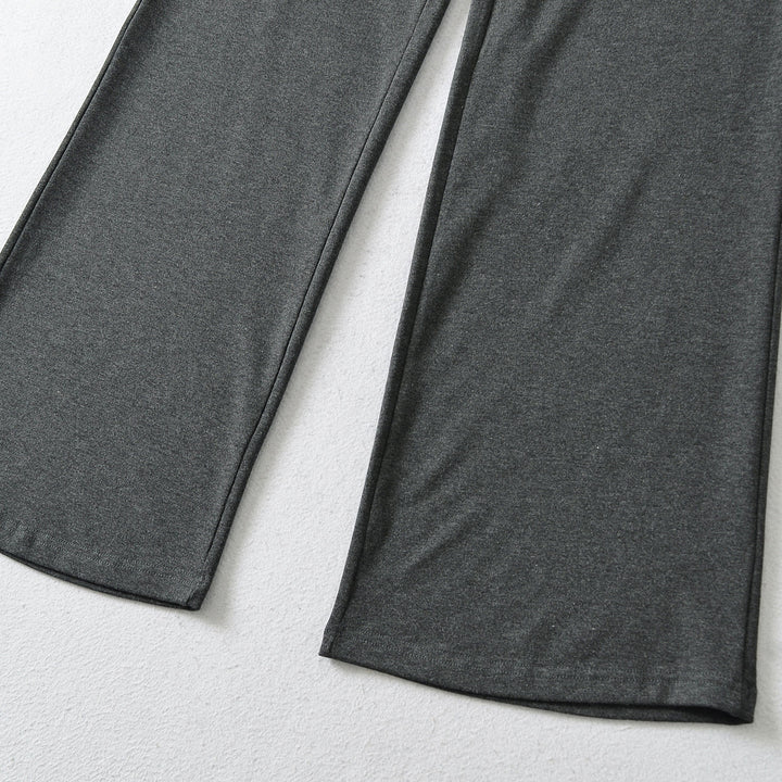 Women's Wide Jersey Lounge Pants with Folded Waistband and Drawstring Amarae