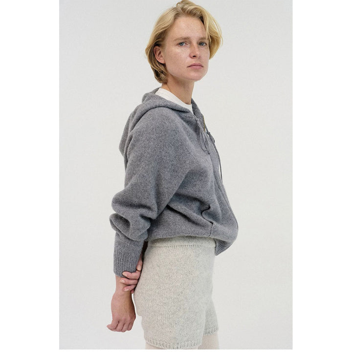 Hooded jacket for women in high-quality wool blend with practical pockets and modern cut Lune London