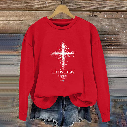 Sweat-shirt pour femmes avec motif chrétien et doublure intérieure douce Chic & Stil