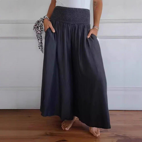 Wide airy pants for women with elastic waist and pockets Amarae