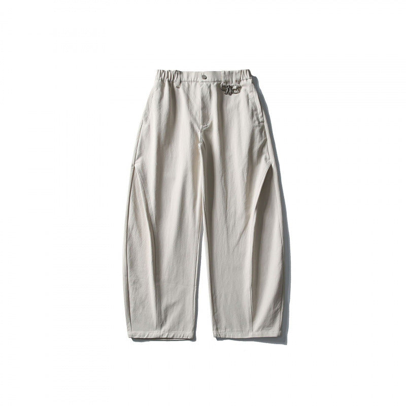 Men's Wide Utility Pants with Elastic Waistband and Distinctive Seam Panels Amarae