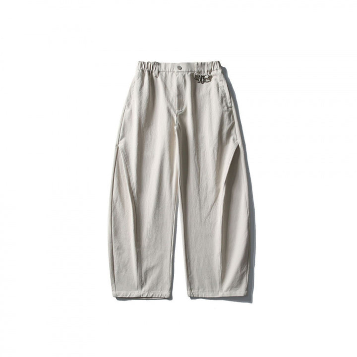 Men's Wide Utility Pants with Elastic Waistband and Distinctive Seam Panels Amarae
