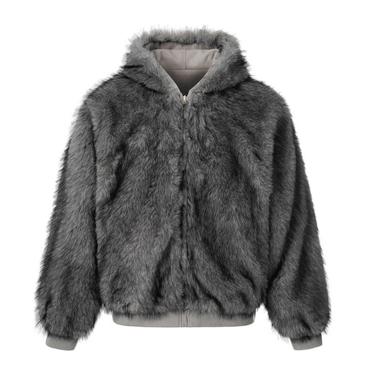 Women Padded Hooded Bomber Jacket with Faux Fur Lining, Velvet Outer Material and Zipper Amarae