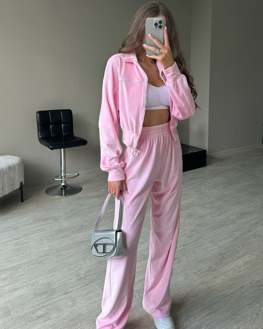 Women's Sports Training Jacket and Pants Set Chic & Stil