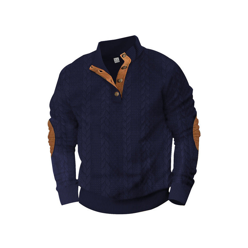 Round neck sweater for men with contrasting details Lune London
