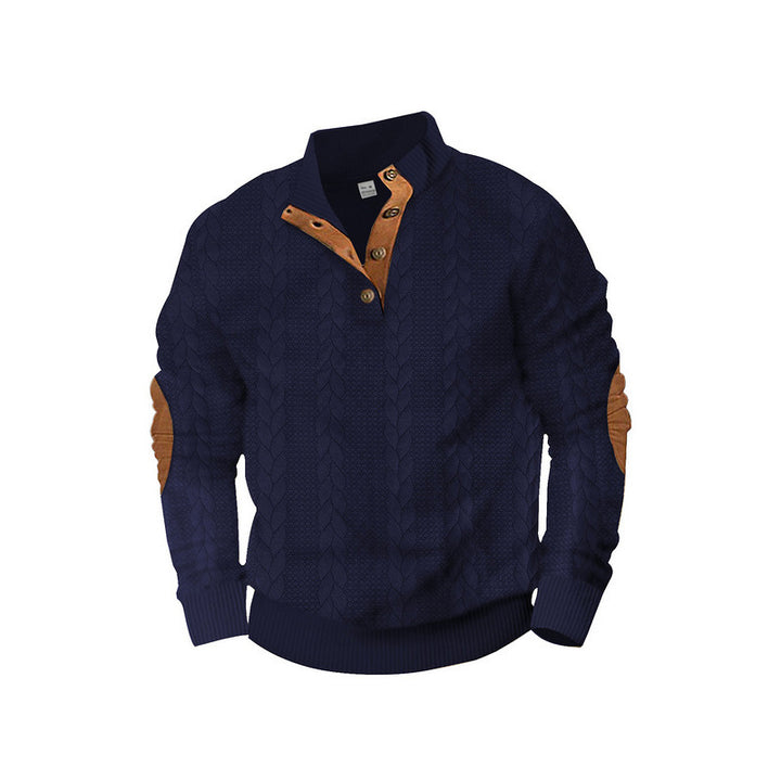 Round neck sweater for men with contrasting details Lune London