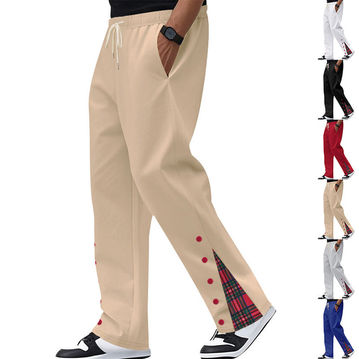 Comfortable leisure pants for men with checkered details on the sides Lune London