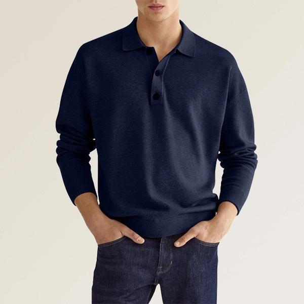 Elegant polo for men in breathable cotton blend with button placket Lune London