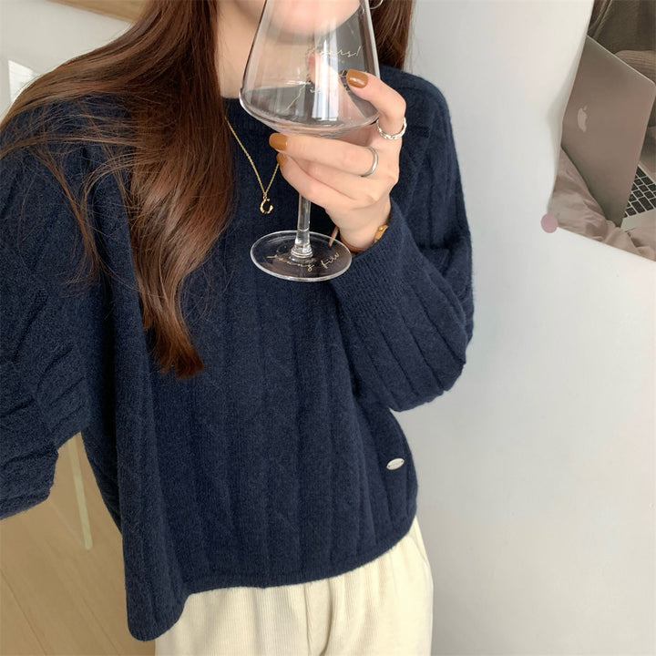 Pull en tricot épais pour femmes avec motif texturé et coupe décontractée Chic & Stil
