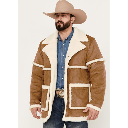 Sheepskin jacket for men with full faux fur lining and practical pockets Amarae