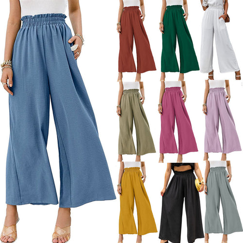 Amarae Wide Palazzo Trousers for Ladies with Elastic Waist