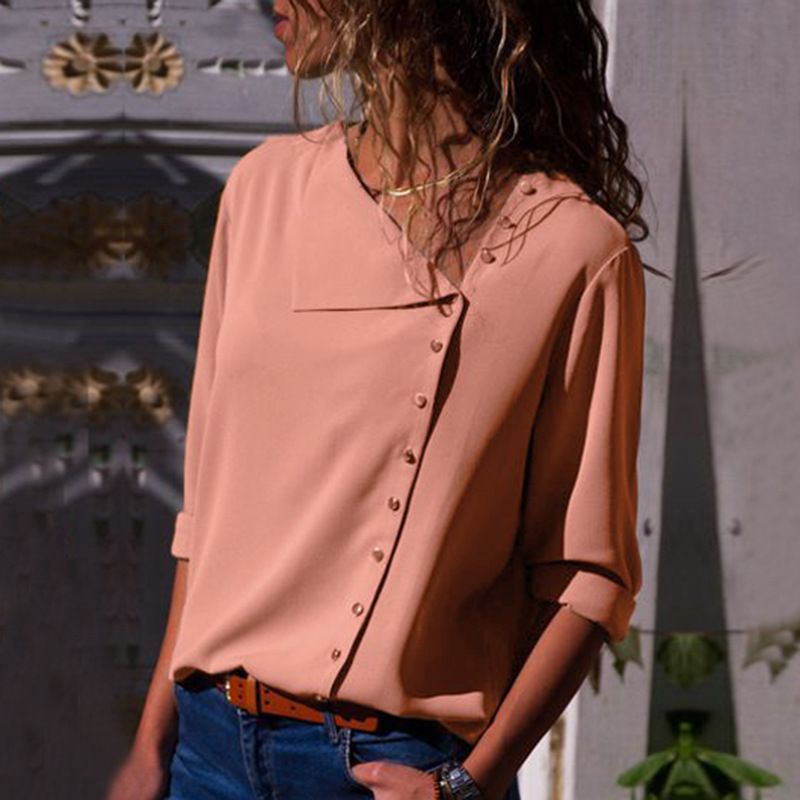 Ladies Buttoned Relaxed Fit Blouse Lune London