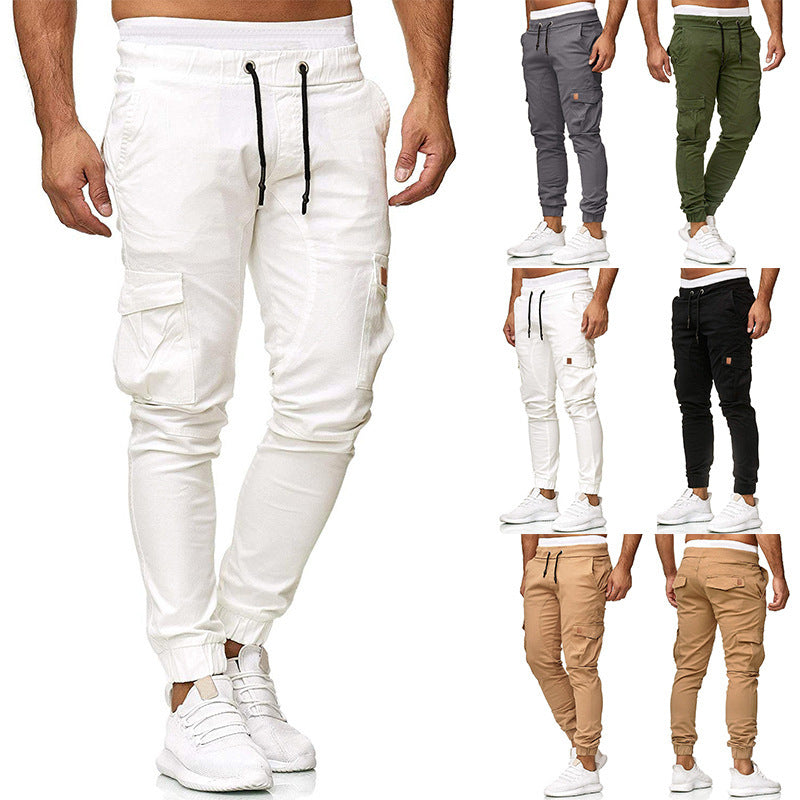 Men's cargo jogger pants with elastic waist and practical pockets Lune London