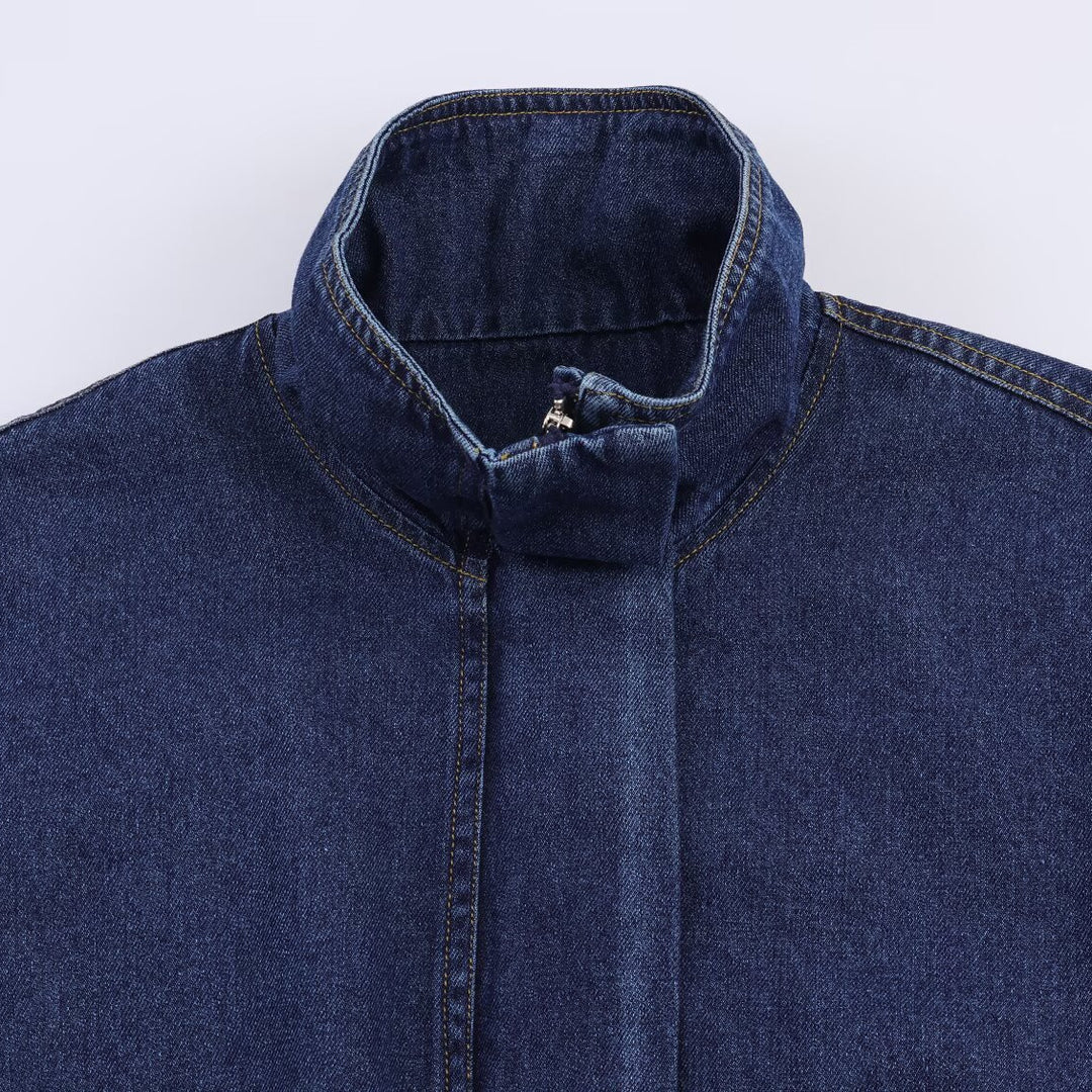 Casual denim jacket for women with high collar and oversized fit Chic und Stil