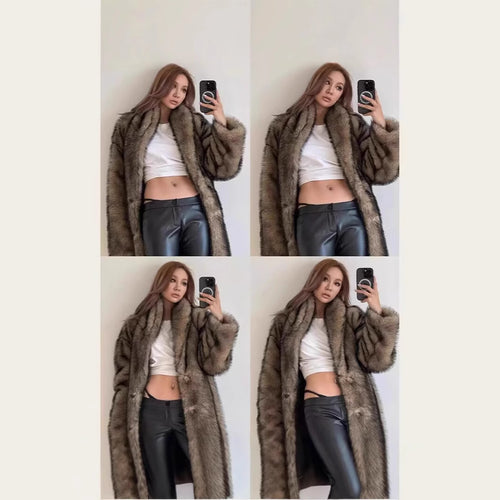 Oversized faux fur coat for women Amarae