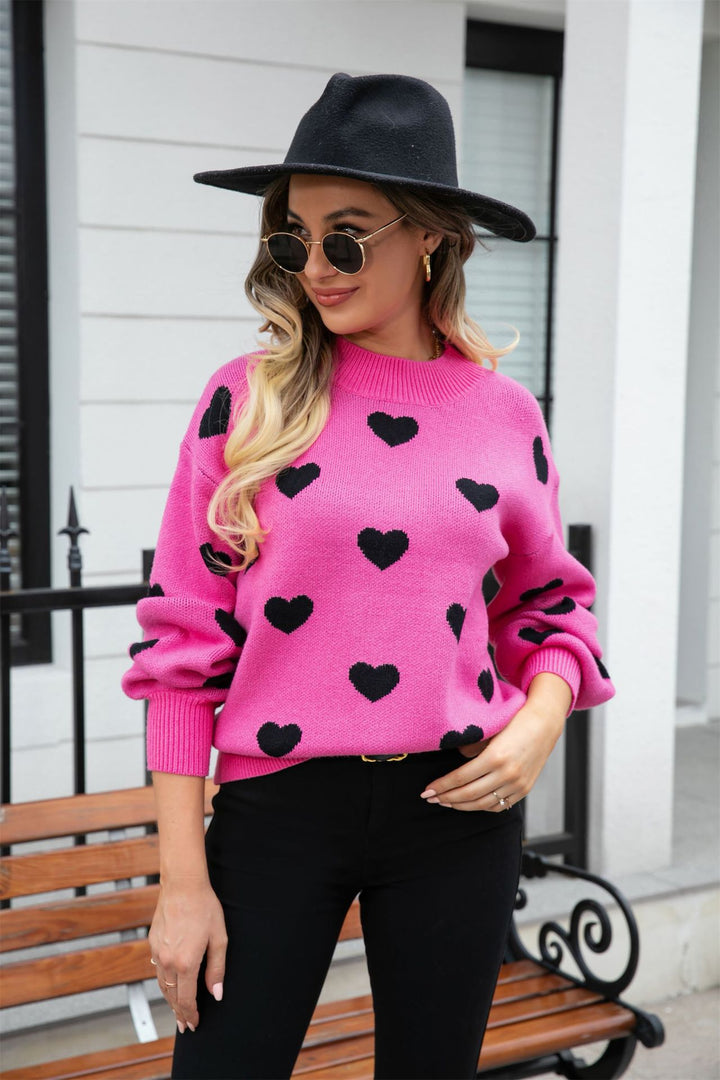 Pull décontracté pour femmes avec des cœurs et coupe moderne Chic & Stil