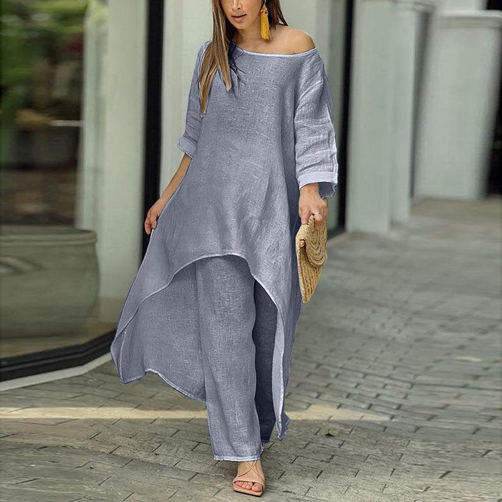 Ladies kaftan léger en deux pièces avec coupe asymétrique Chic & Stil
