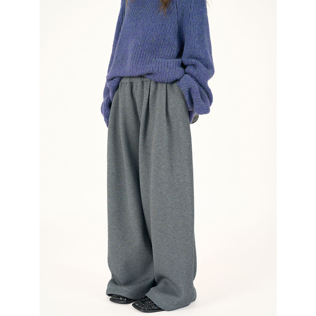 Women's High-Waisted Relaxed Palazzo Trousers with Pleats and Elastic Comfort Waist Amarae