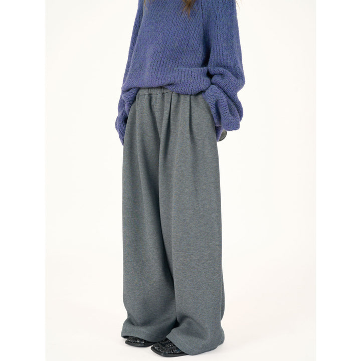 Women's High-Waisted Relaxed Palazzo Trousers with Pleats and Elastic Comfort Waist Amarae